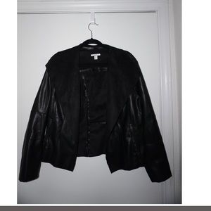 Flyaway Faux-Leather Jacket- Bar III